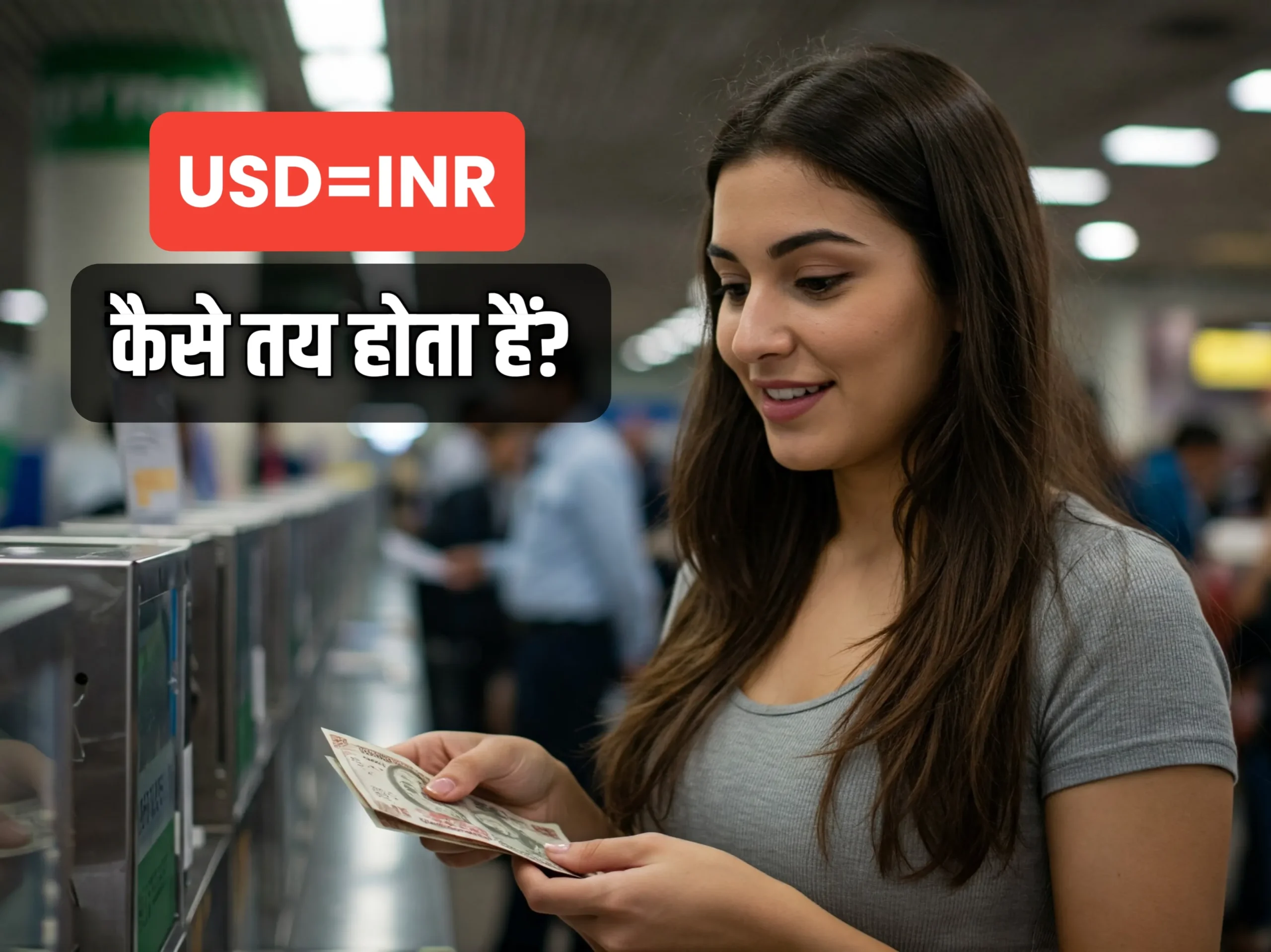 Woman at Currency Exchange Shop