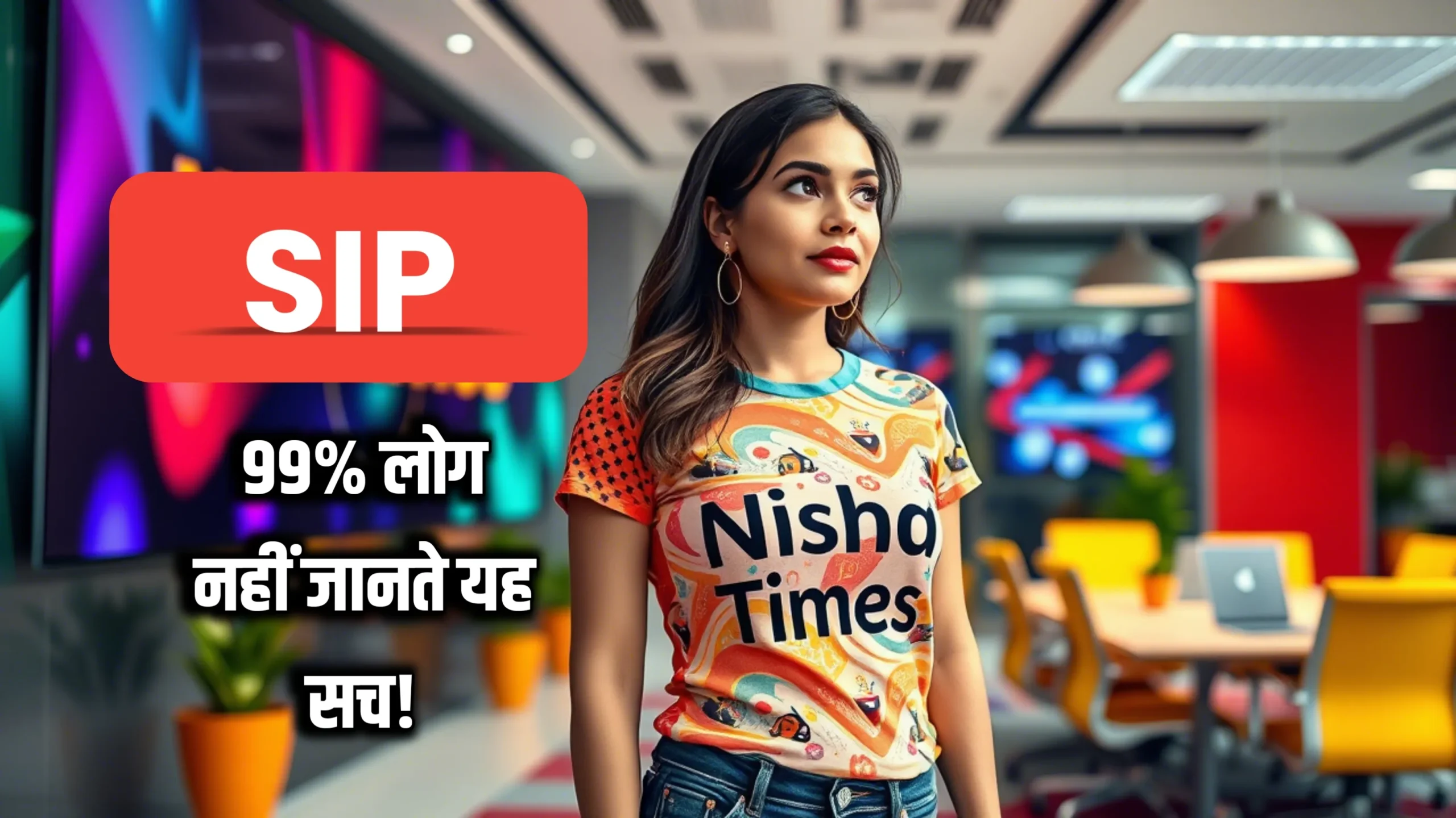 Smart SIP, A woman thinking in Corporate office