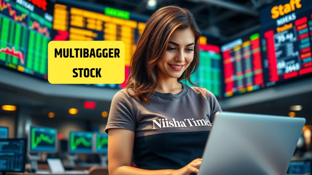 Multibagger Stock, Woman watching in laptop with smile