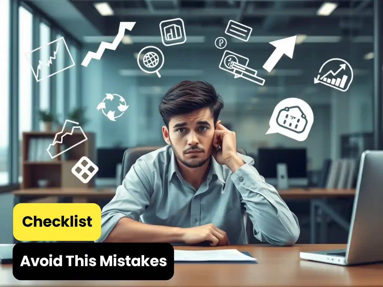 Men thinking and confused