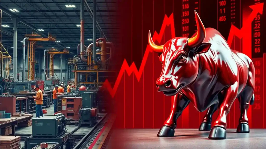 Cement industries, red stock market bull