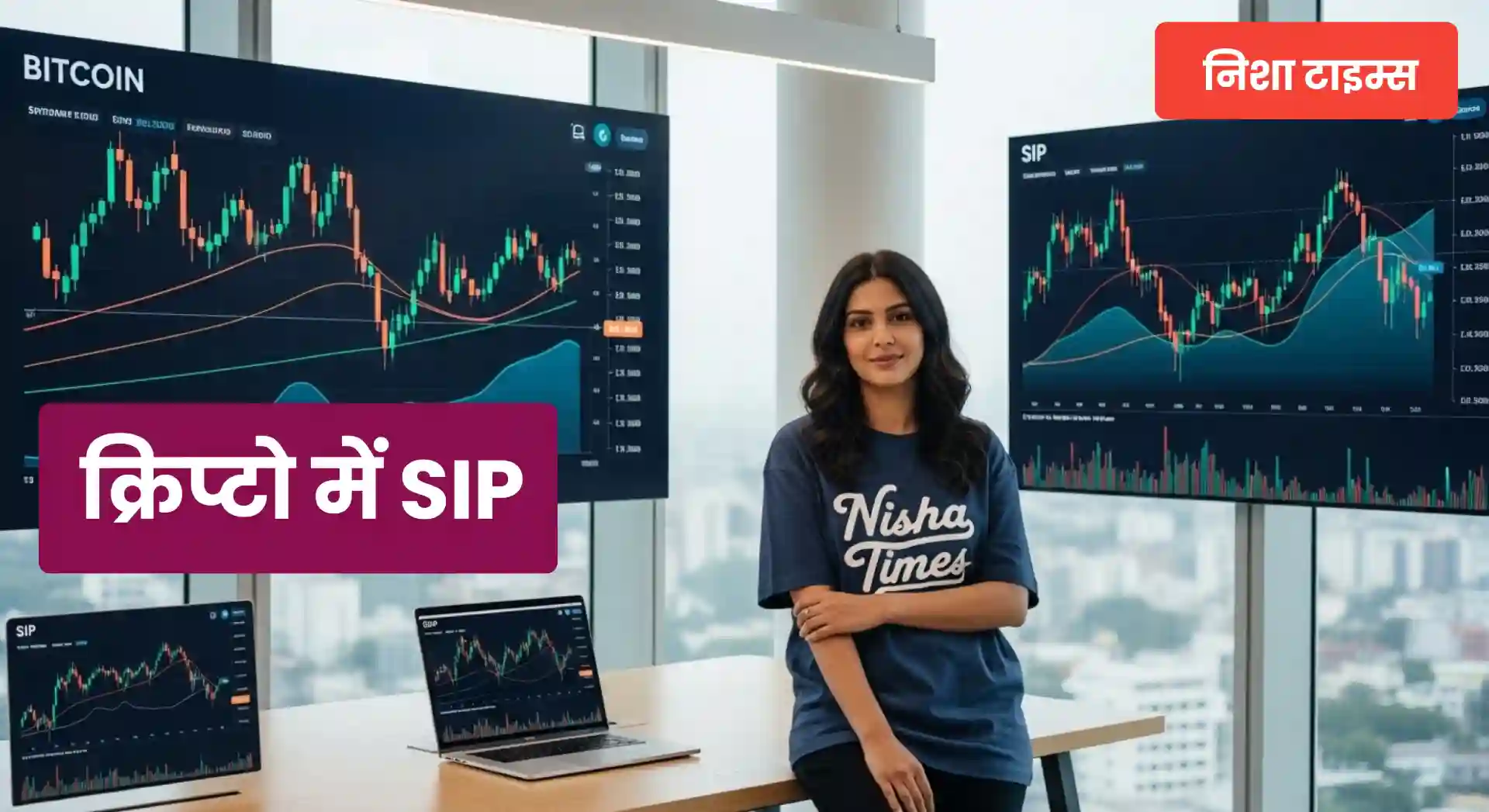 crypto-sip-india CRYPTO SIP, Woman, BITCOIN Chart
