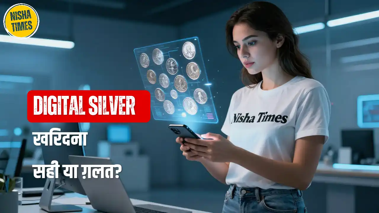 Should i buy Digital Silver, woman watching smartphone and thinking of digital silver