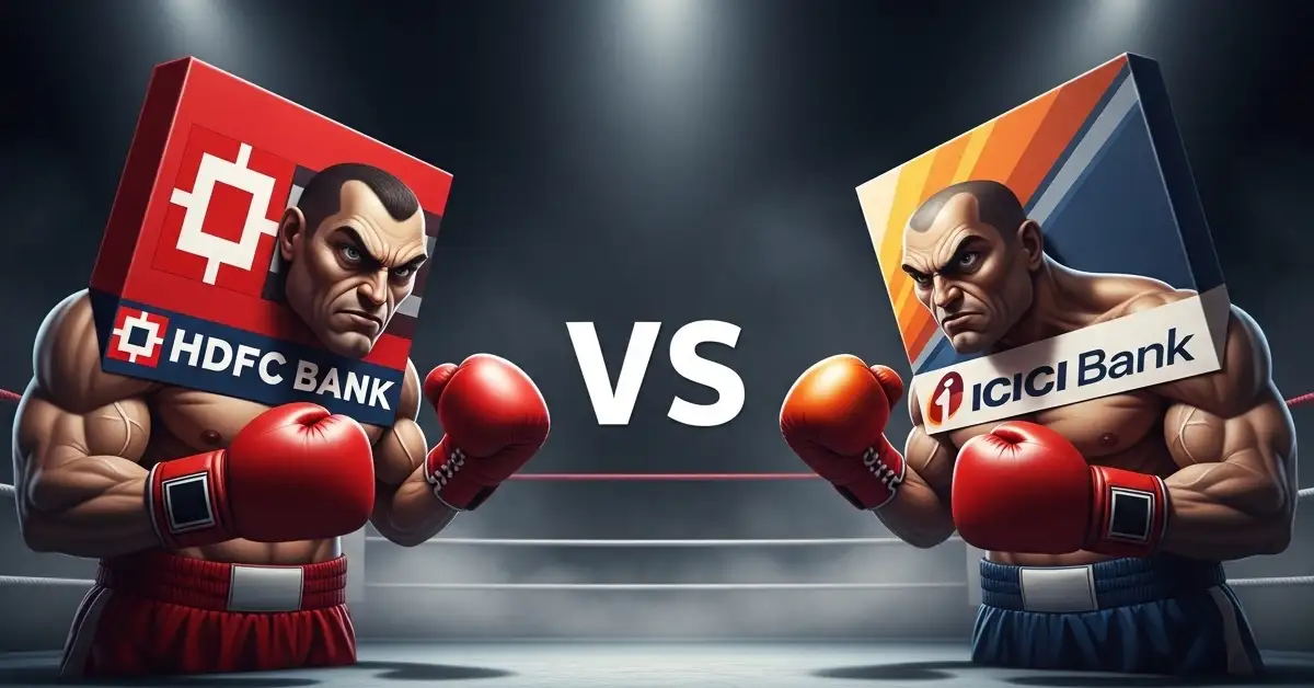 ICICI vs HDFC Q4 Result boxing fight, ai Generated