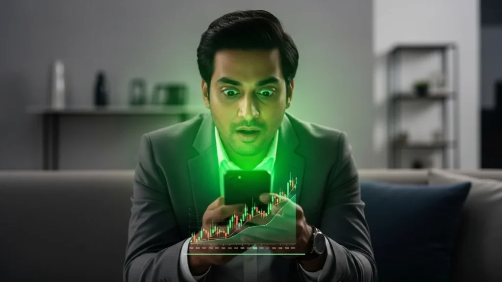 Suprise Profesional person after watching his mobile