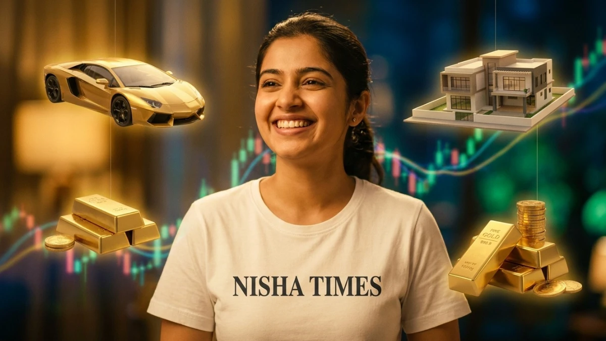 Beutiful Woman and finance things in background