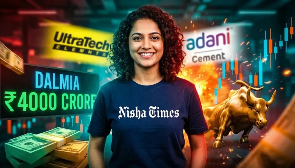 woman smiling, adani ultratech dalmia cement company names mensioned