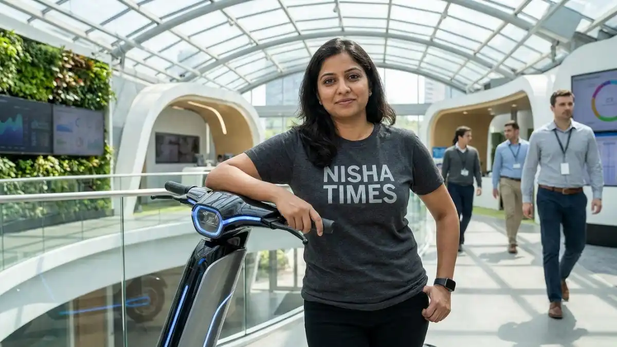Woman with e-Vehicle