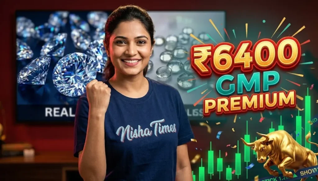 Woman happy , ₹6500 GMP premium, IPO news
