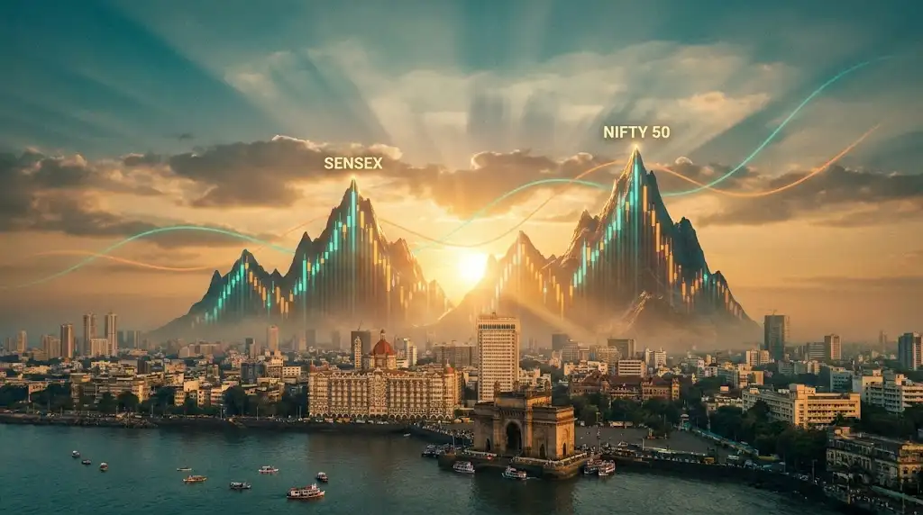 City, sensex,Nifty 50 index fund chart